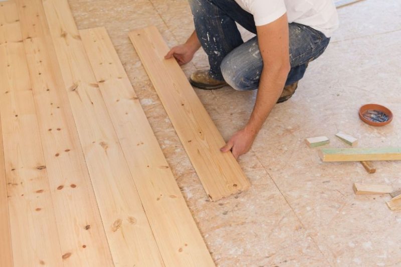 Flooring install project in Woonona Team member from Complete Floor Sanding Wollongong installs timber floors